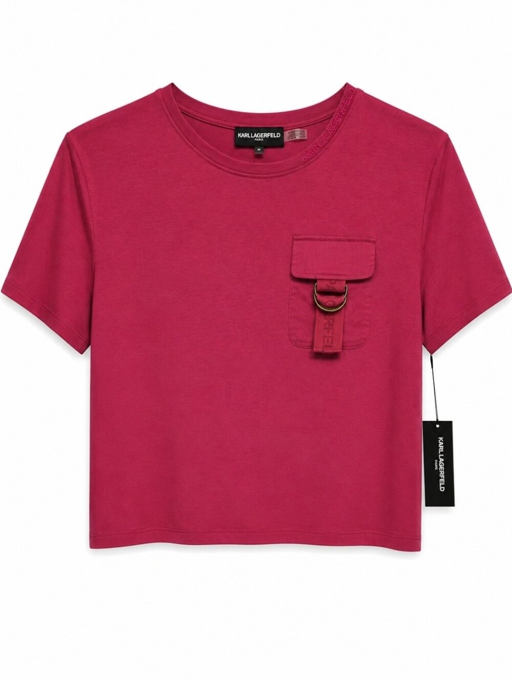 Karl Lagerfeld Paris Utility Pocket Tee Pink Size M NWT $99 - Picture 2 of 9